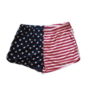 America Athletic Short 2X Red White and Navy Blue Stars & Stripes USA Comfy Cozy
